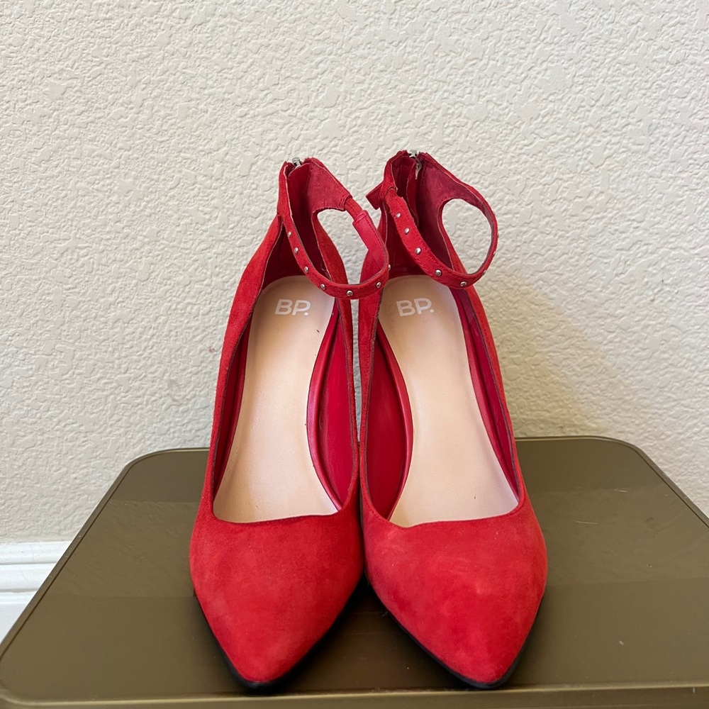 Red Suede Pumps Shoes